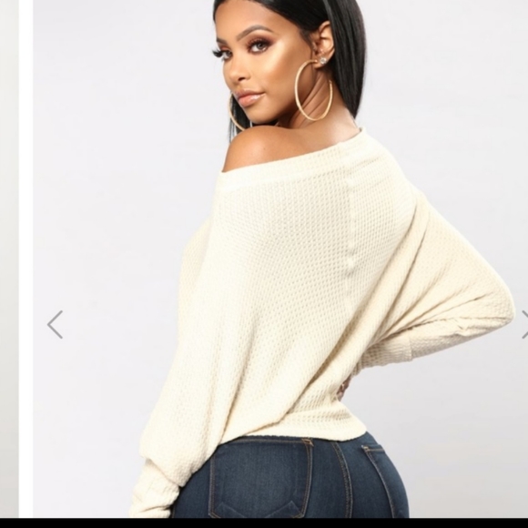 Off White (Stone) Soft & Sexy Off The Shoulder Waffle Knit Plus size 2Xl NWT - Picture 10 of 10